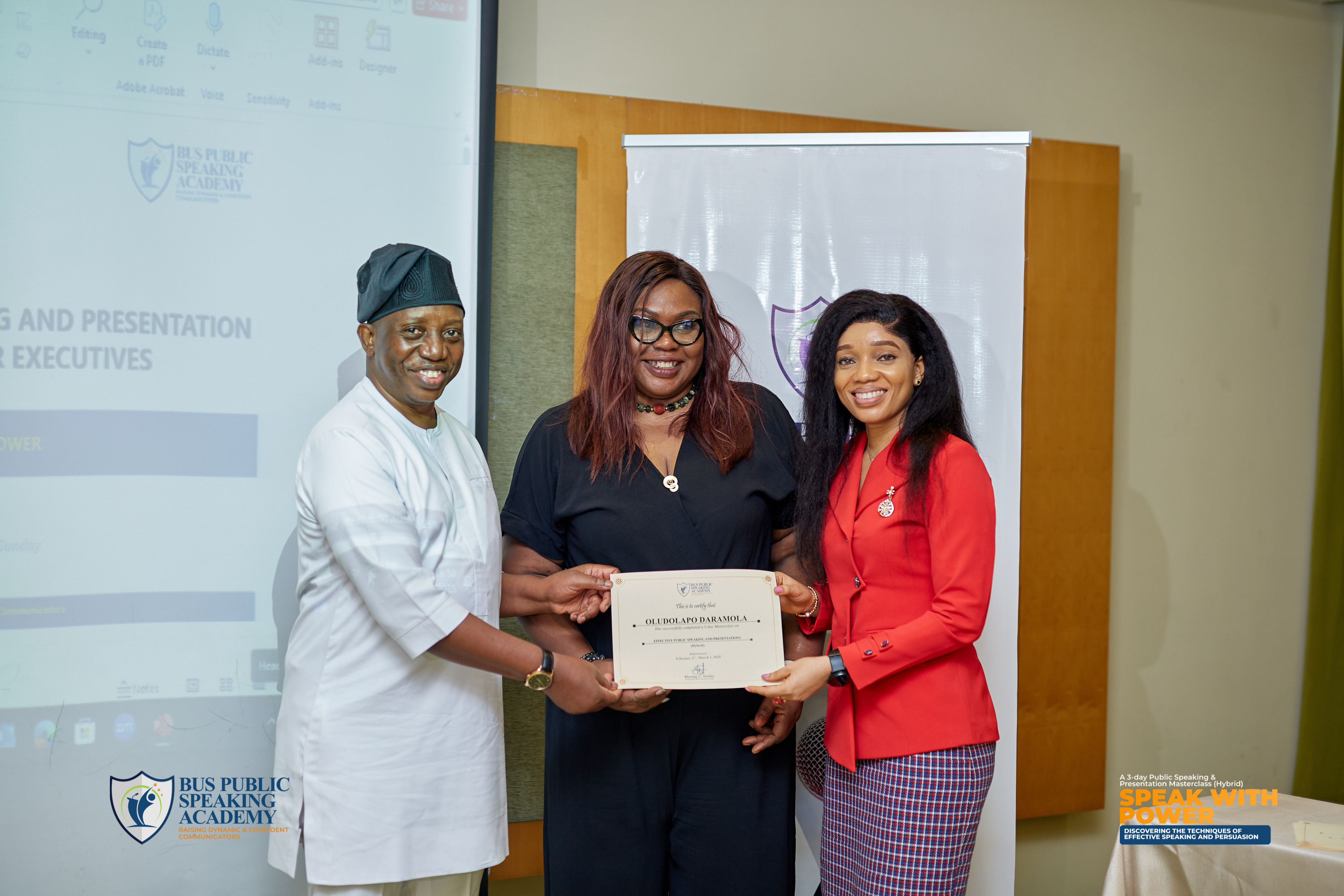 A participant receiving their Certificate of Participation